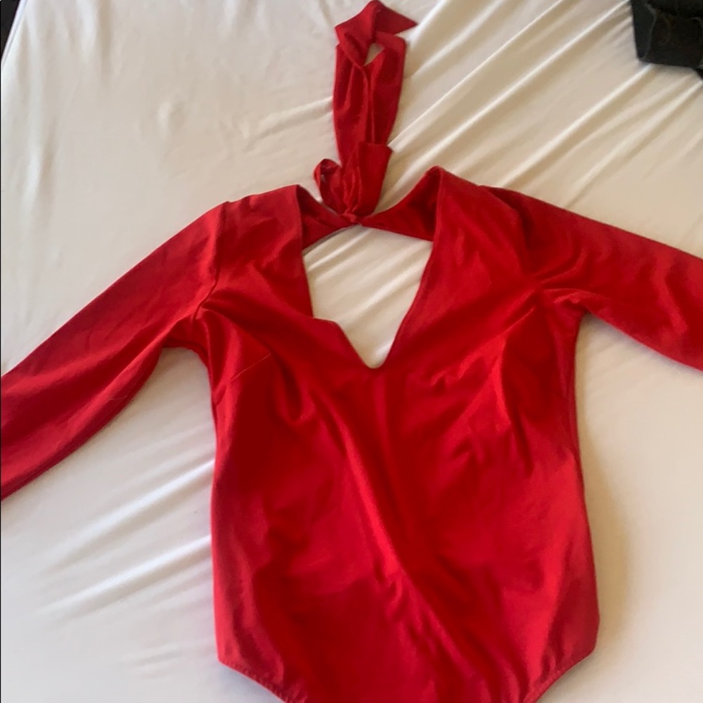 Free People Red body suit